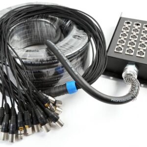 Multi-Cabos Multicore/Stage Box Canon (XLR) 16 Ent./4 Sa?d (30 metros) - Power Dynamics CONNEX