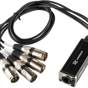Cabo Splitter RJ45 Fêmea - 4x Fichas Canon XLR 3 Pinos Macho (70cm) - PD-CONNEX CX190