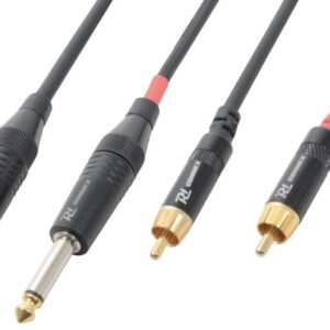Cabo 2x Jack 6,3mm Macho Mono + 2 RCA Macho (6 mts) - POWER DYNAMICS CONNEX