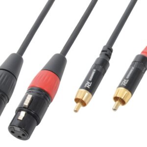 Cabo 2x Canon Fêmea - 2x RCA Macho (3 mts) - Power Dynamics CONNEX