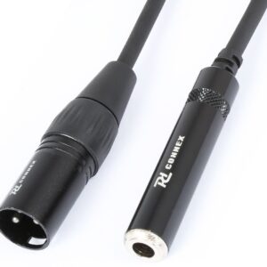 Cabo Adaptador Canon Macho - Jack 6,35mm Femea (15cm) - POWER DYNAMICS CONNEX