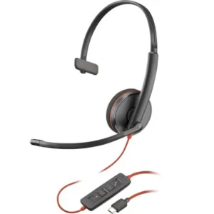 Auscultadores Poly Blackwire 3210 Especial call center com cabo USB-C certificação UC Preto