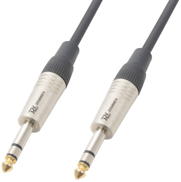 Cabo Profissional Jack 6,3mm M. Stéreo - Jack 6,3mm M. Stéreo (3 mts) - Power Dynamics CONNEX