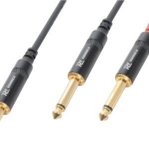Cabo Jack 6,3mm Macho Stereo - 2x Jack 6,3mm Macho Mono (90cm) - Power Dynamics CONNEX
