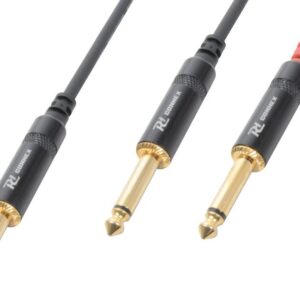 Cabo Jack 6,3mm Macho St?reo - 2x Jack 6,3mm Macho Mono (1,5 mts) - Power Dynamics CONNEX