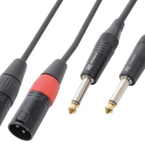 Cabo 2x Jack 6,3mm Macho Mono - Canon Macho (1,5 mts) - POWER DYNAMICS CONNEX