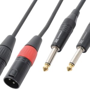 Cabo 2x Jack 6,3mm Macho Mono - 2x Canon Macho (6 mts) - POWER DYNAMICS CONNEX
