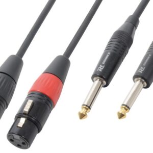 Cabo 2x Jack 6,3mm Macho Mono - Canon Femea (1,5 mts) - POWER DYNAMICS CONNEX