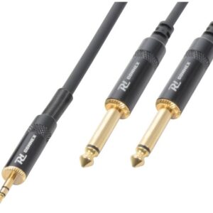 Cabo Jack 3.5mm Macho St?reo - 2x Jack 6,35mm Macho Mono HQ (3 mts) - POWER DYNAMICS CONNEX