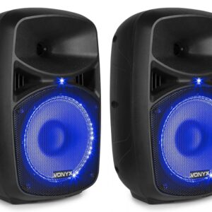 Pack 2 Colunas (Activa + Passiva) 8 400W MP3/USB/SD/Bluetooth c/ Microfone+Cabos (VPS082A) - VONYX