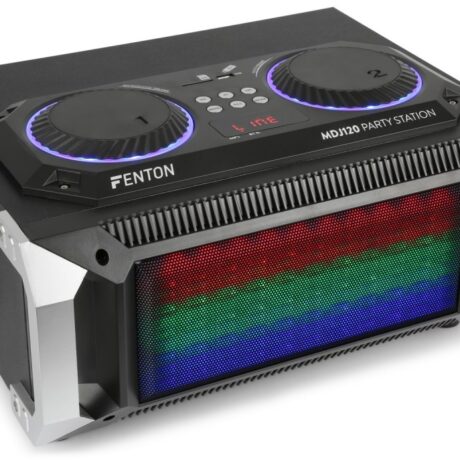 Consola de Som Portátil DJ 200W c/ USB/SD/BLUETOOTH e Efeitos LED (Preto) MDJ120 - FENTON