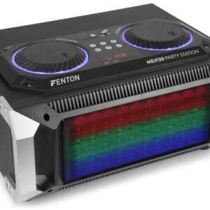 Consola de Som Port?til DJ 200W c/ USB/SD/BLUETOOTH e Efeitos LED (Preto) MDJ120 - FENTON