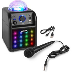 Coluna Karaoke Bluetooth 50W c/ Efeitos de LED?s (Preto) - FENTON SBS50B-PLUS