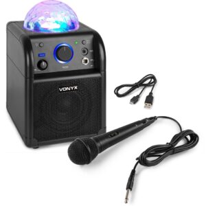 Coluna Port?til 50W Bluetooth c/ Microfone c/ Efeitos de LED RGB (Preto) SBS50B - VONYX