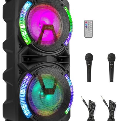 Coluna Amplificada Karaoke 2x 8 900W USB/SD/BLUETOOTH c/ Efeitos LED RGB (LIVE280) - FENTON