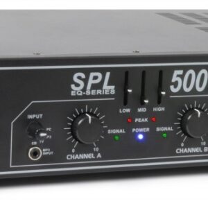 Amplificador PA 2x 250W 19 c/ Equalizador (SPL500EQ) LEDs Azuis - SPL