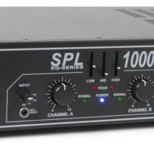 Amplificador PA 2x 500W 19 c/ Equalizador (SPL1000EQ) LEDs Azuis - SPL
