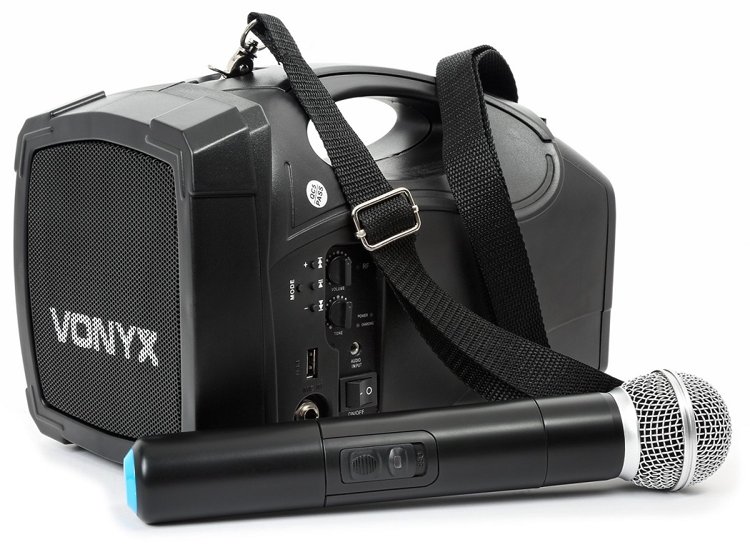 Amplificador PA Portátil ST014 30W c/ Bluetooth + Microfone UHF - VONYX