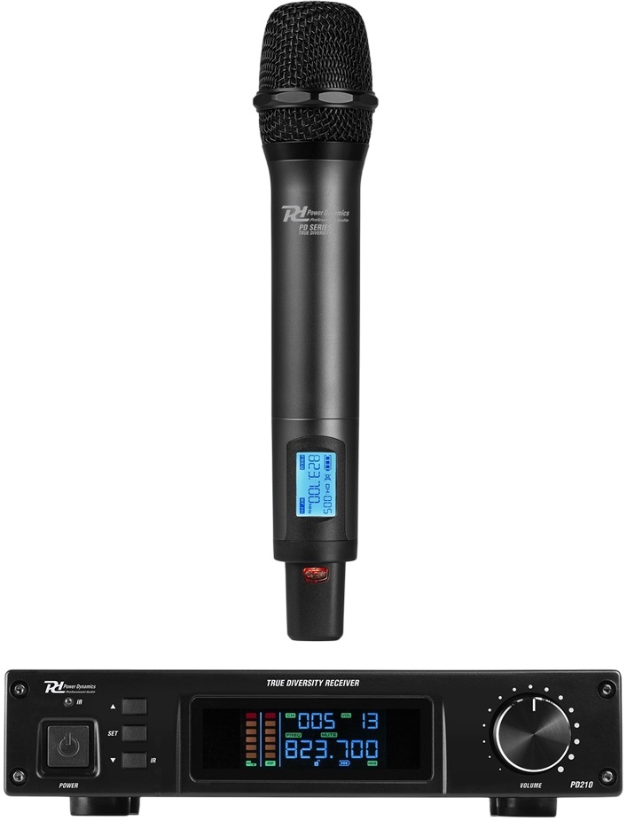 Central Microfone de Mão UHF 160 Canais s/ Fios (PD210) - Power Dynamics