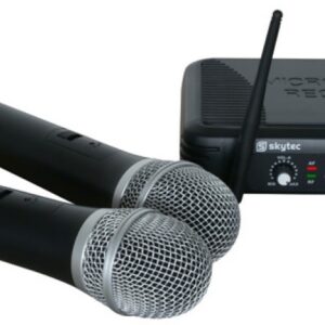 Central 2 Microfones Mão UHF 2 Canais s/ Fios (STWM722) - Skytec
