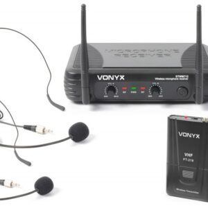 Central Microfone VHF s/ Fios c/ 2 Microfones Cabe?a (STWM712H) - VONYX