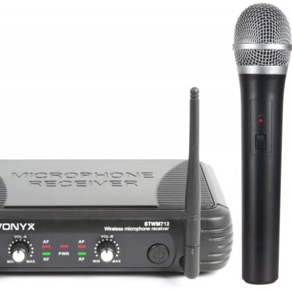 Central 2 Microfones Mão VHF 2 Canais s/ Fios (STWM712) - VONYX