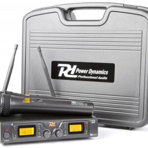 Central 2 Microfones M?o Profissionais UHF 8 Canais s/ Fios (PD782) - Power Dynamics