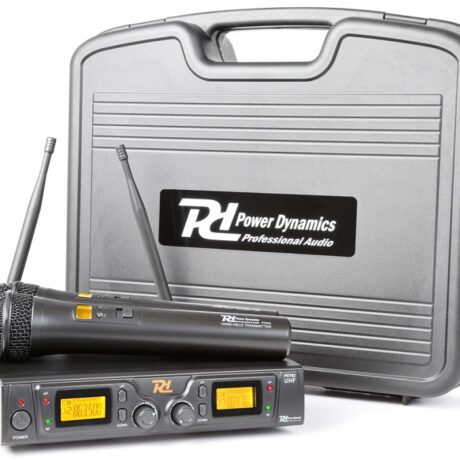 Central 2 Microfones Mão Profissionais UHF 8 Canais s/ Fios (PD782) - Power Dynamics