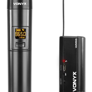 Microfone Mão UHF 2 Canais s/ Fios (WM55) - VONYX