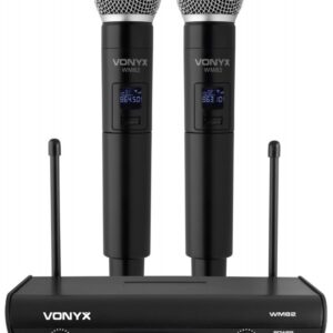 Central 2 Microfones M?o UHF 2 Canais s/ Fios (WM82) - VONYX