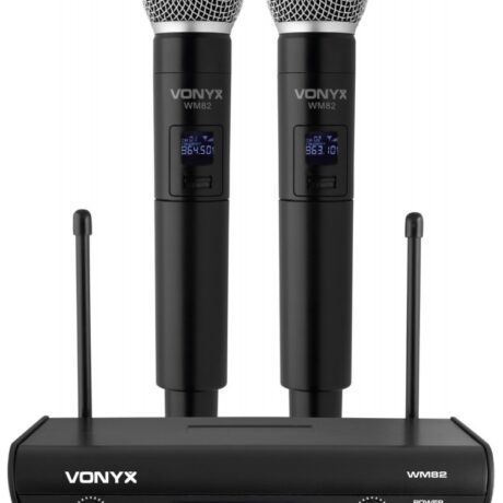 Central 2 Microfones Mão UHF 2 Canais s/ Fios (WM82) - VONYX