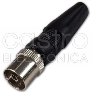 Ficha TV Fêmea c/ Protecção (Preto)