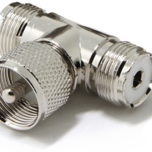 Ficha Adaptadora Tripla PL UHF Macho - 2x PL UHF Fêmeas