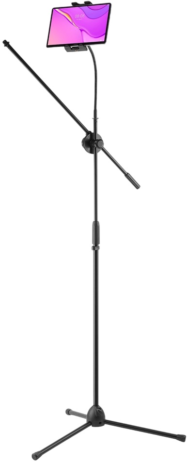 Tripé de Microfone Dobrável c/ Haste e Suporte p/ Tablet (MS10TH) - VONYX