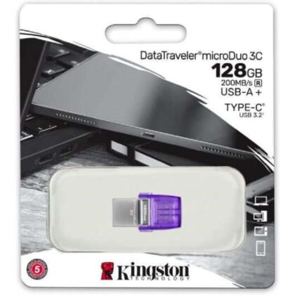 Pen Drive Kingston DataTraveler MicroDuo 3C 128GB USB 3.2 Dual-Type A e Type C