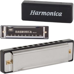 Harm?nica Met?lica em D? Maior com 10 Canais