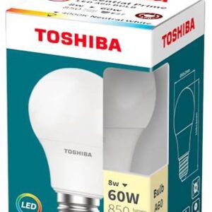 Lâmpada LED Essential Prime A60 E27 8W 4000K 850Lm - TOSHIBA