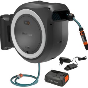 Enrolador de Mangueira Automático PowerRoll XL c/ Bateria (35 mts) - GARDENA