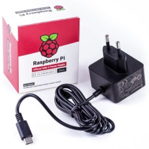 Alimentador 5.1V 3A USB-C Oficial p/ Raspberry Pi 4 Modelo B - Preto