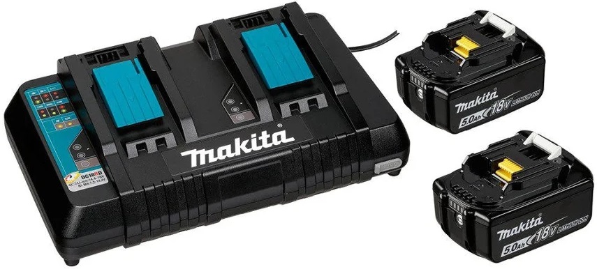 Kit Carregador c/ 2 Baterias 18V 5Ah (BL1850B + DC18RD) - MAKITA