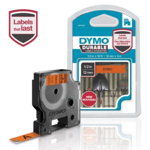 Fita Preto Sobre Laranja (3 mts/1,2cm) - DYMO