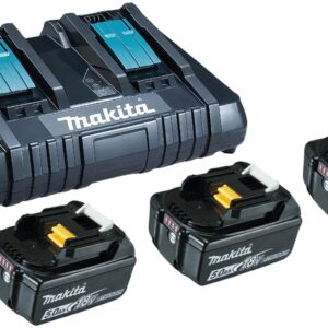 Kit Carregador Duplo c/ 3 Baterias 18V 5Ah (BL1850B) - MAKITA