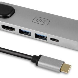 Hub USB-C 5-EM-1 HDMI / PD / USB 3.0 / RJ45 - 1LIFE