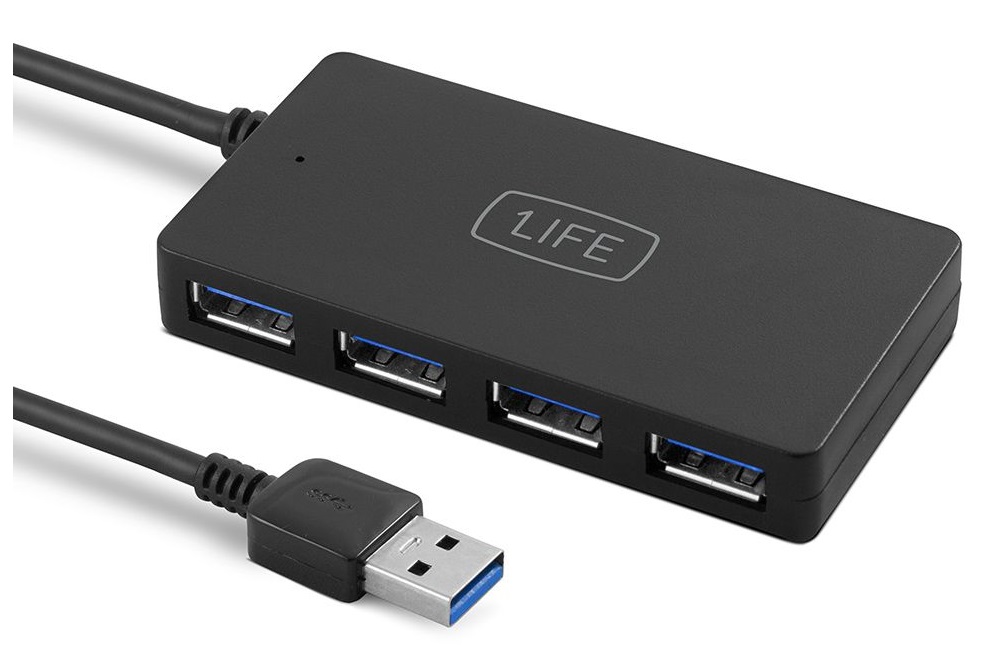 HUB 4x USB 3.0 (Preto) - 1LIFE