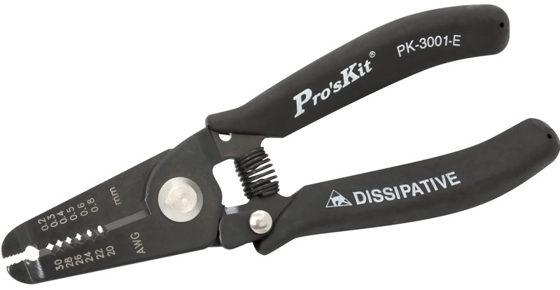 Alicate de Corte e Descarnador Anti-Estático p/ Cabo 0,2 .. 0,8mm² - Proskit