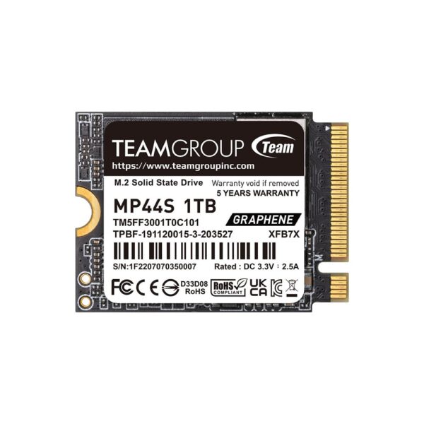 Disco SSD Team Group MP44S 1TB Gen4 M.2 2230 NVMe (5000/3500MB/s)
