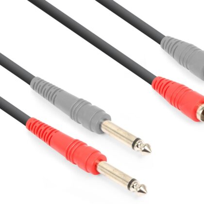 Cabo 2x Jack 6,3mm Macho Mono - 2 RCA Macho (1,5 mts) - VONYX