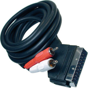 Cabo SCART 21 Pinos + 2 RCA Macho Stereo (2,5 mts)
