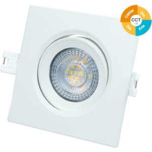 Projector LED Basculante Quadrado p/ Encastrar S?rie Banok 7W 3000-4000-6500K (Branco) - GSC
