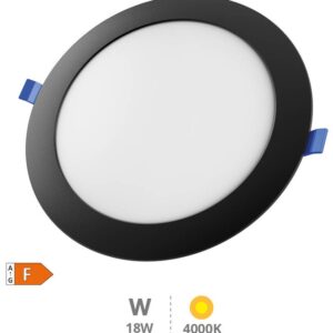 Painel de LED Redondo Belur ?22,5cm 18W 4000K 1440Lm (Preto) - GSC